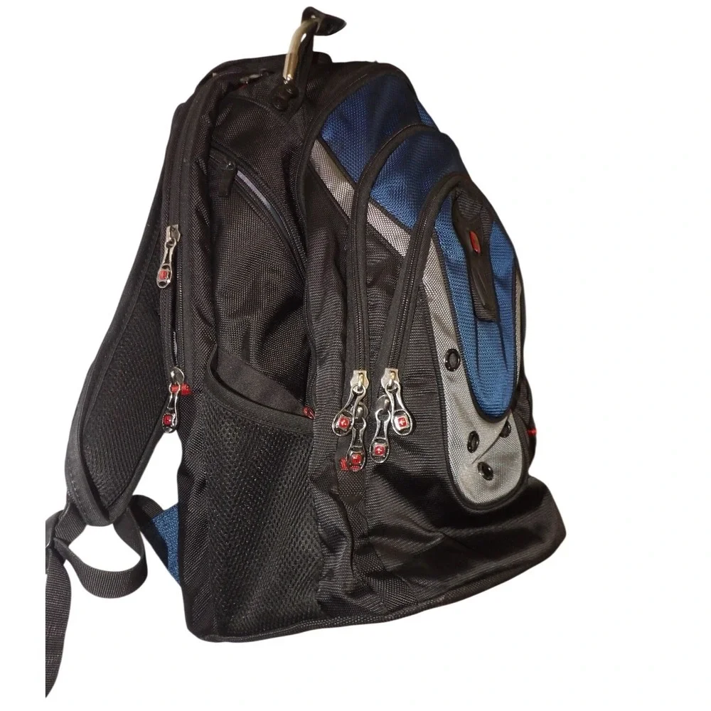 Wenger SwissGear Laptop Backpack Black Blue Multi-Pocket Tech Travel Bag